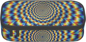 Spiral Optical Illusion Gif Print Large - Capacity Cosmetic Makeup Organizer Bag: Designed for Eyebrow Pencils
