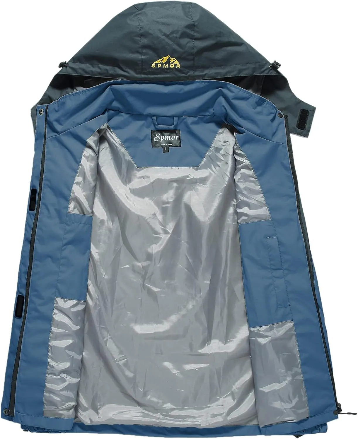 Spmor Women's Waterproof Rain Jacket Windproof Hooded Windbreaker Lightweight Raincoat