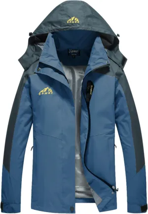 Spmor Women's Waterproof Rain Jacket Windproof Hooded Windbreaker Lightweight Raincoat