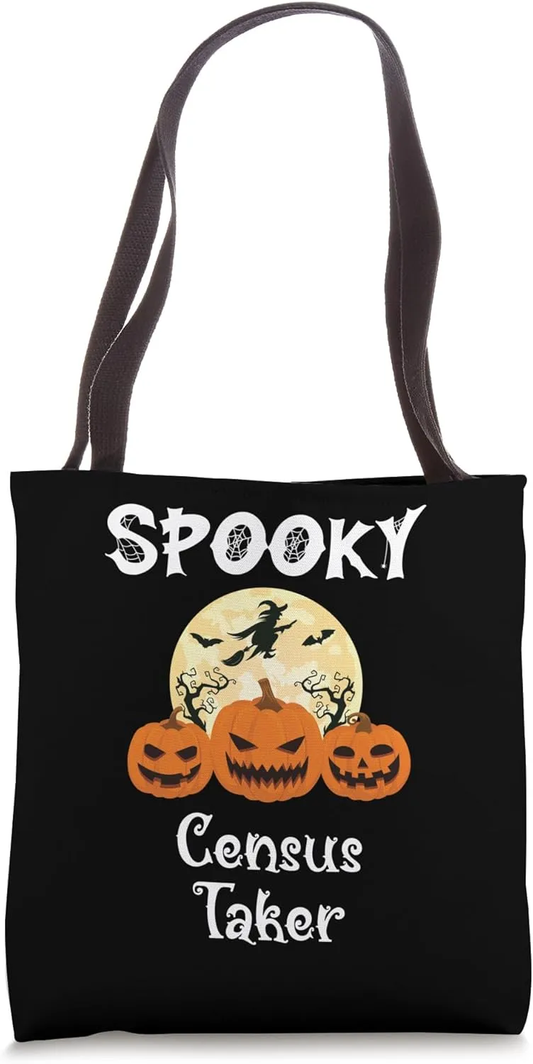 Spooky Census Taker Funny Halloween Tote Bag