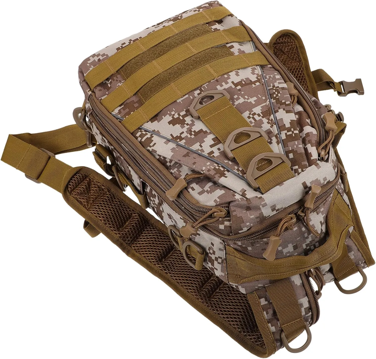 Sports Bag Fashion Zipper Design Desert Camouflage Outdoor Backpack Sturdy Tear-resistant Suitable for Travel Trekking Hunting
