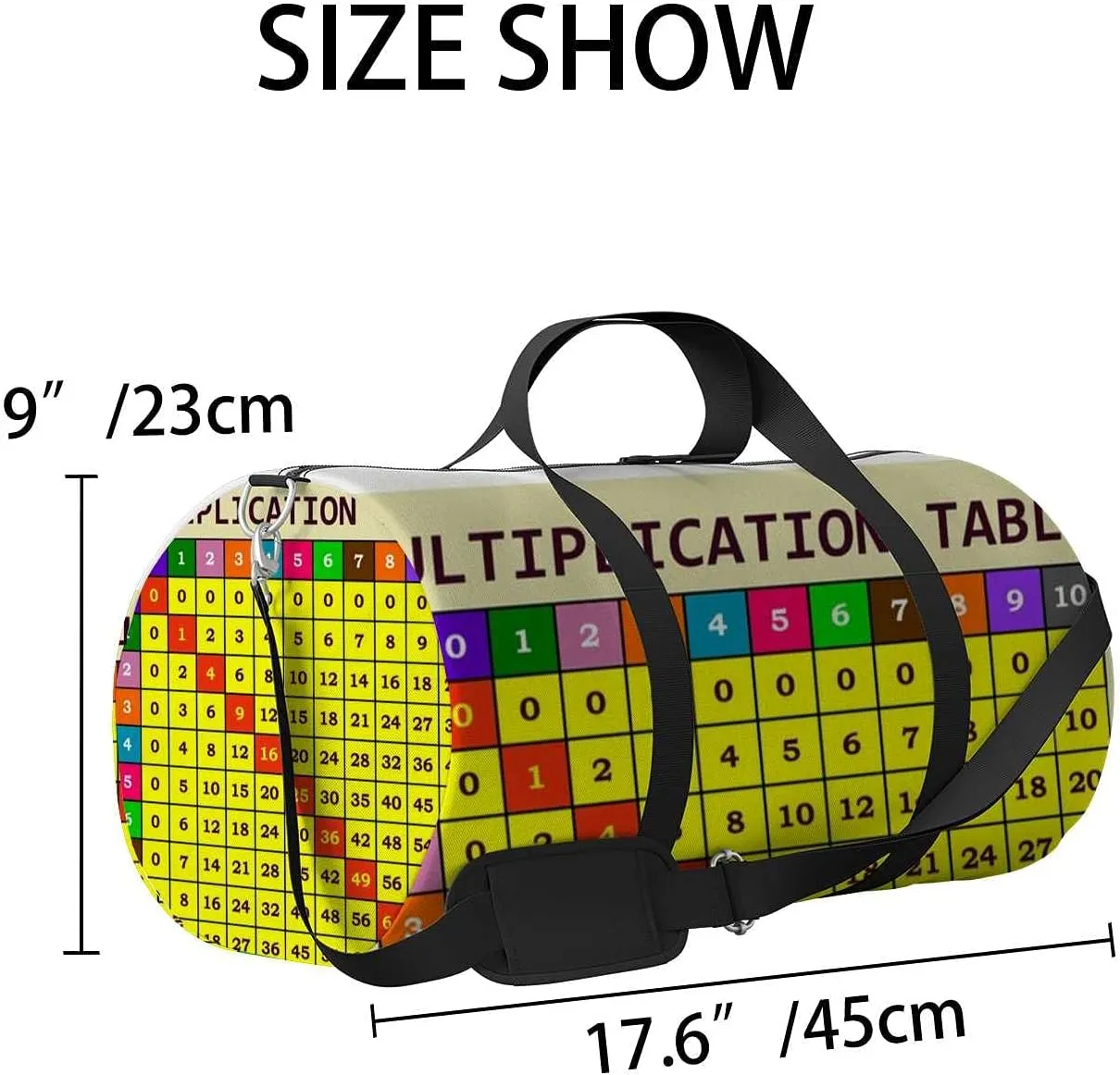 Sports Gym Bag for Women and Men Waterproof Multiplication Table Template Duffel Bag Lightweight Carryon Traveling Boarding Gripsack