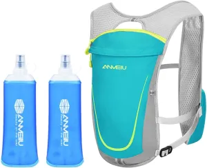 Sports Vest with Drinking System and 2 Water Containers for Outdoor Activities