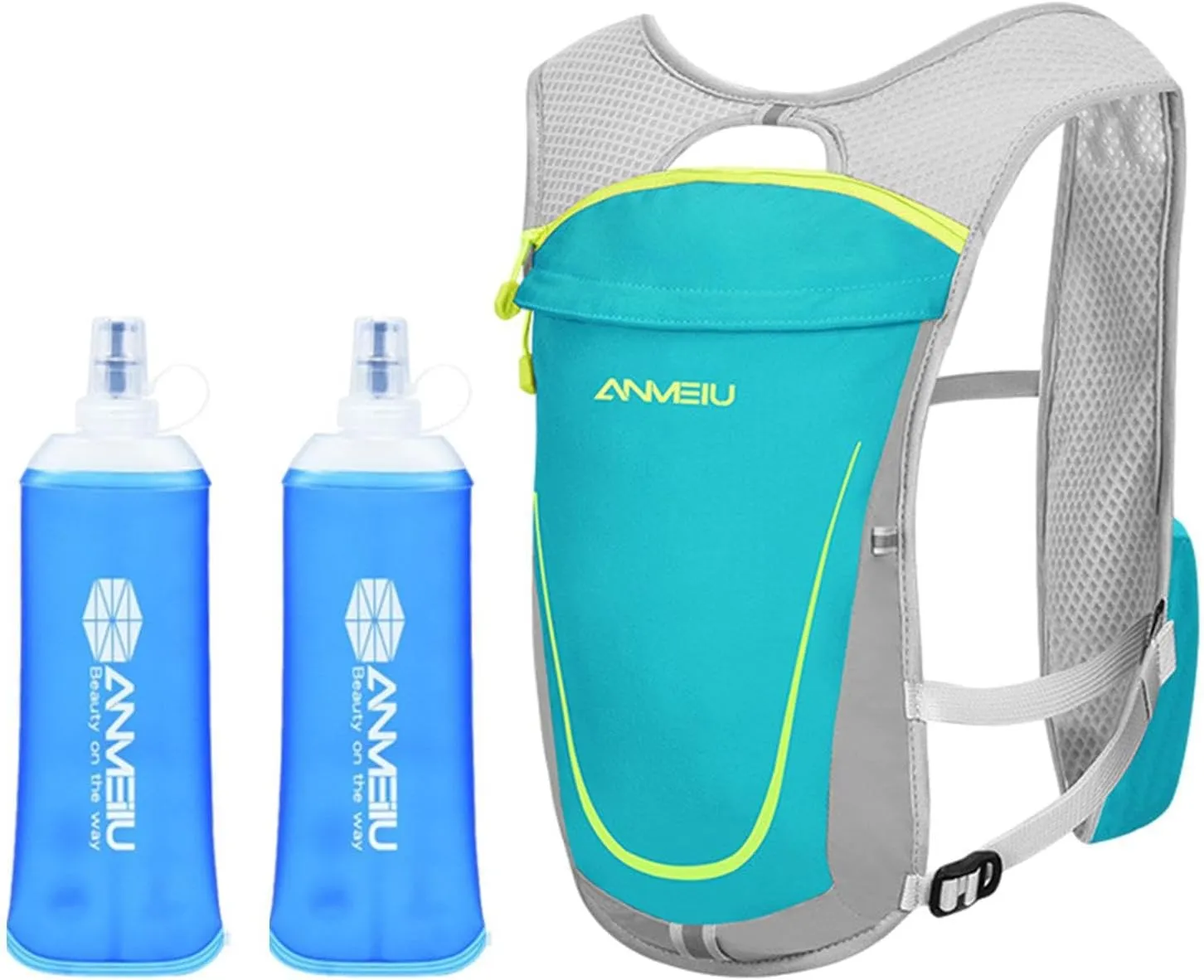 Sports Vest with Drinking System and 2 Water Containers for Outdoor Activities