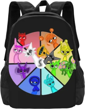 Sprunki Backpack Fashion Casual Travel Bag Classic Print Backpack
