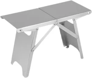Stainless Steel Folding Camping Table Outdoor Stool,Lightweight Sturdy Multipurpose Camping Stool Picnic Table for BBQ Beach