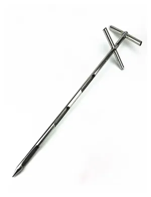 Stainless Steel Grains Powder Sampler Probe Rotary Handle Granule Solid Sack Bag Sampling Thief Double Tubes(3.2cm,300CM/118IN)