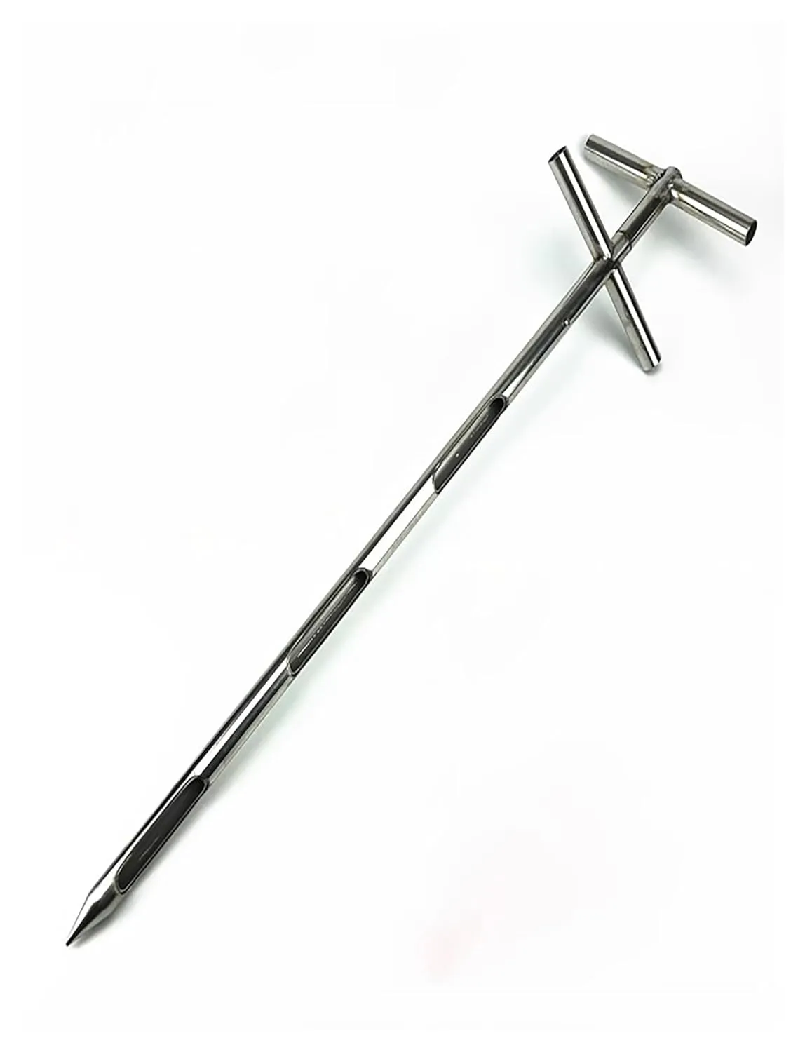 Stainless Steel Grains Powder Sampler Probe Rotary Handle Granule Solid Sack Bag Sampling Thief Double Tubes(3.2cm,300CM/118IN)