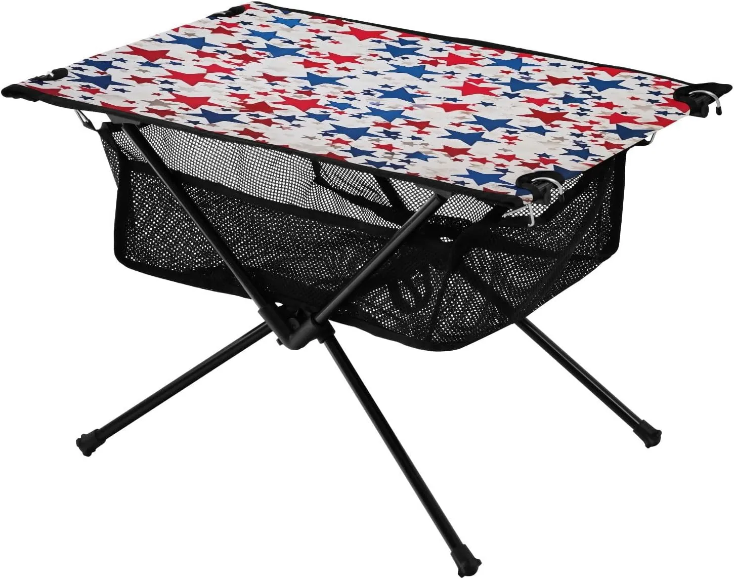 Stars Pattern Portable Folding Camping Table, Compact Lightweight Beach Table with Carrying Bag for Outdoor Picnics, BBQs, Camp