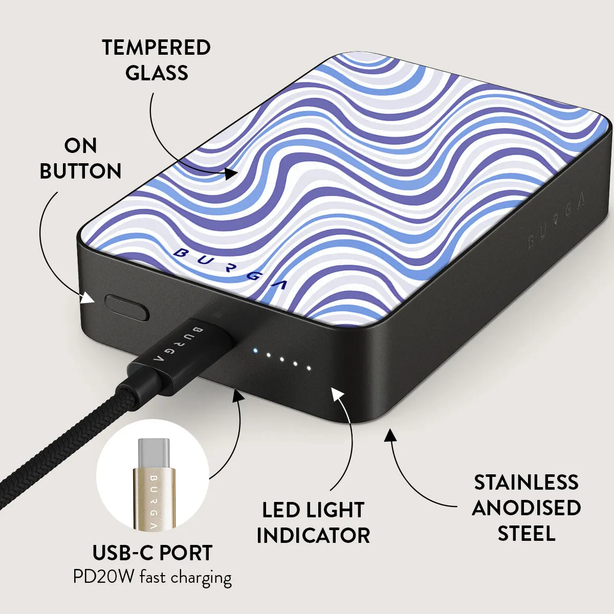 Stay Groovy - Magnetic Power Bank
