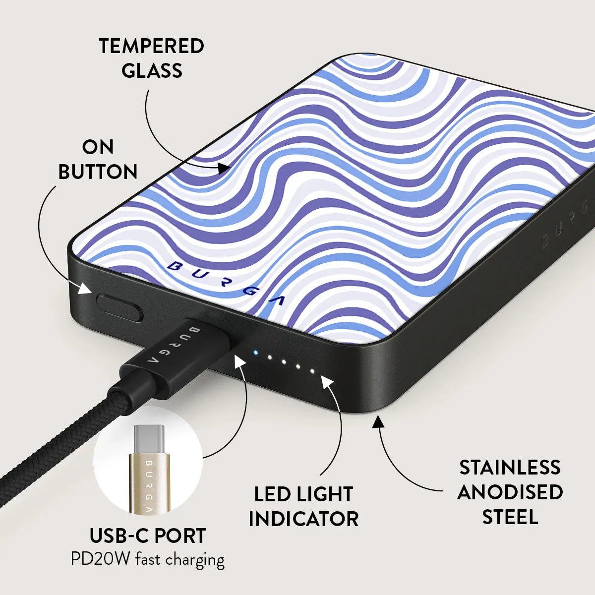 Stay Groovy - Magnetic Power Bank