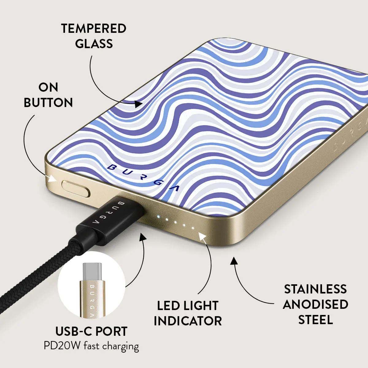 Stay Groovy - Magnetic Power Bank