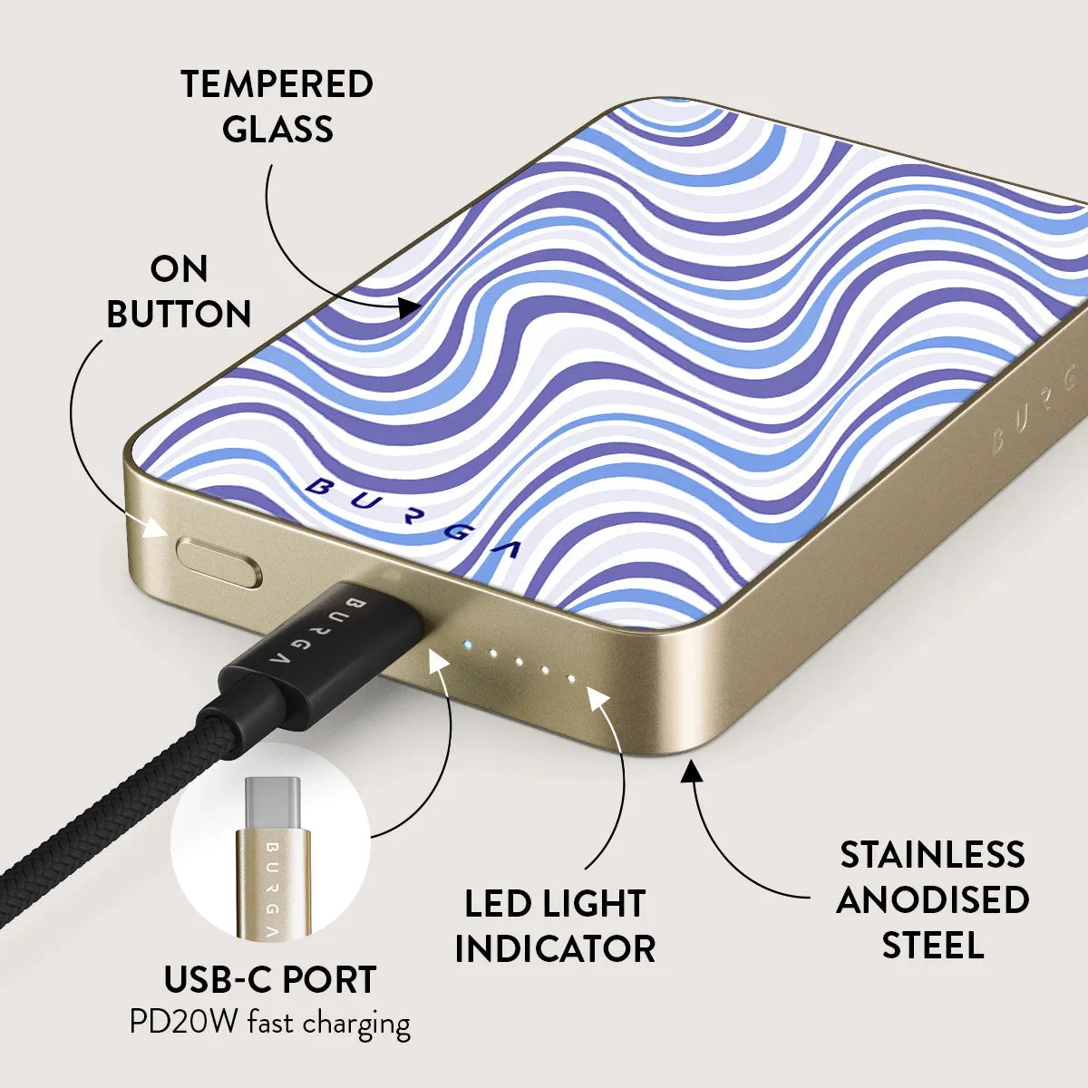 Stay Groovy - Magnetic Power Bank