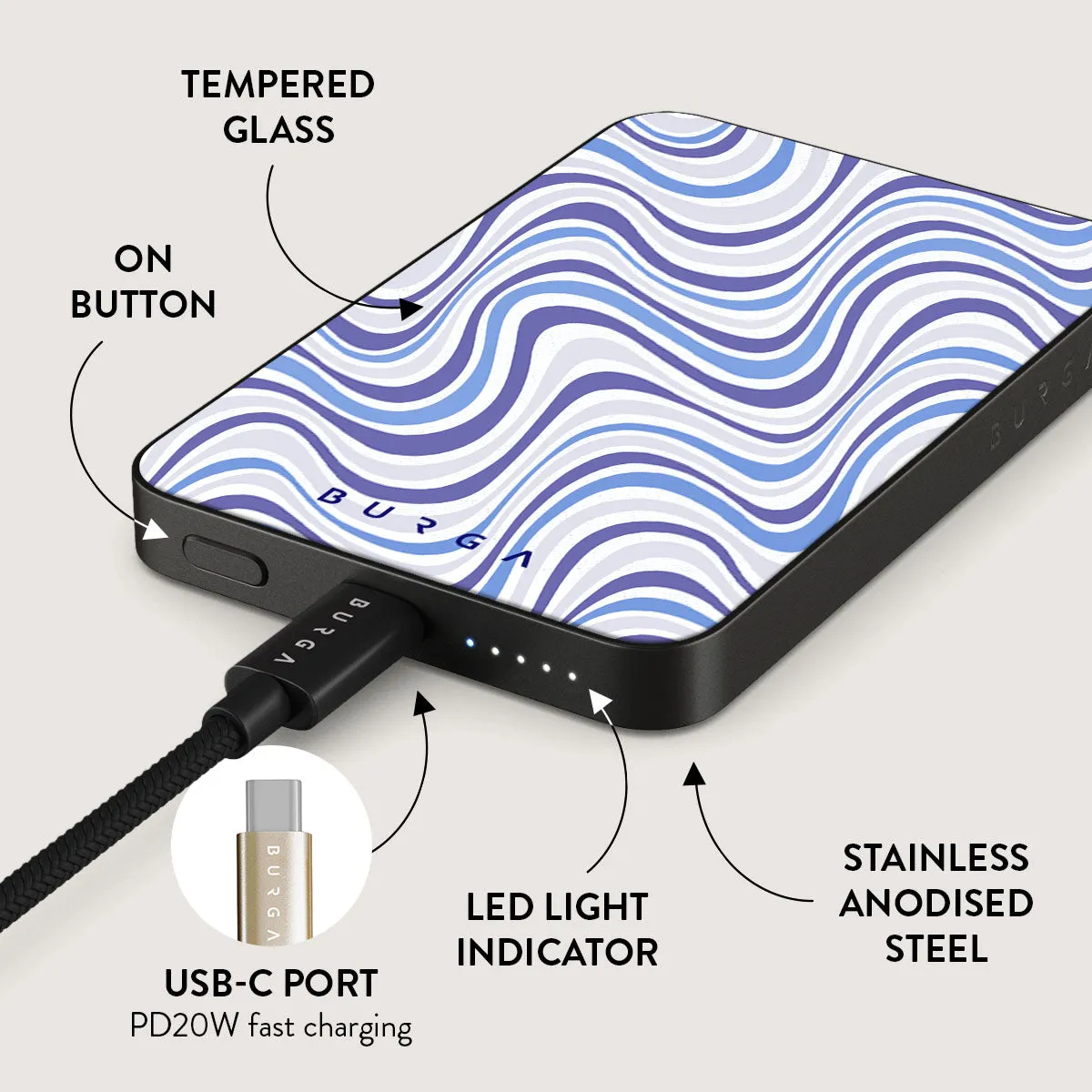 Stay Groovy - Magnetic Power Bank
