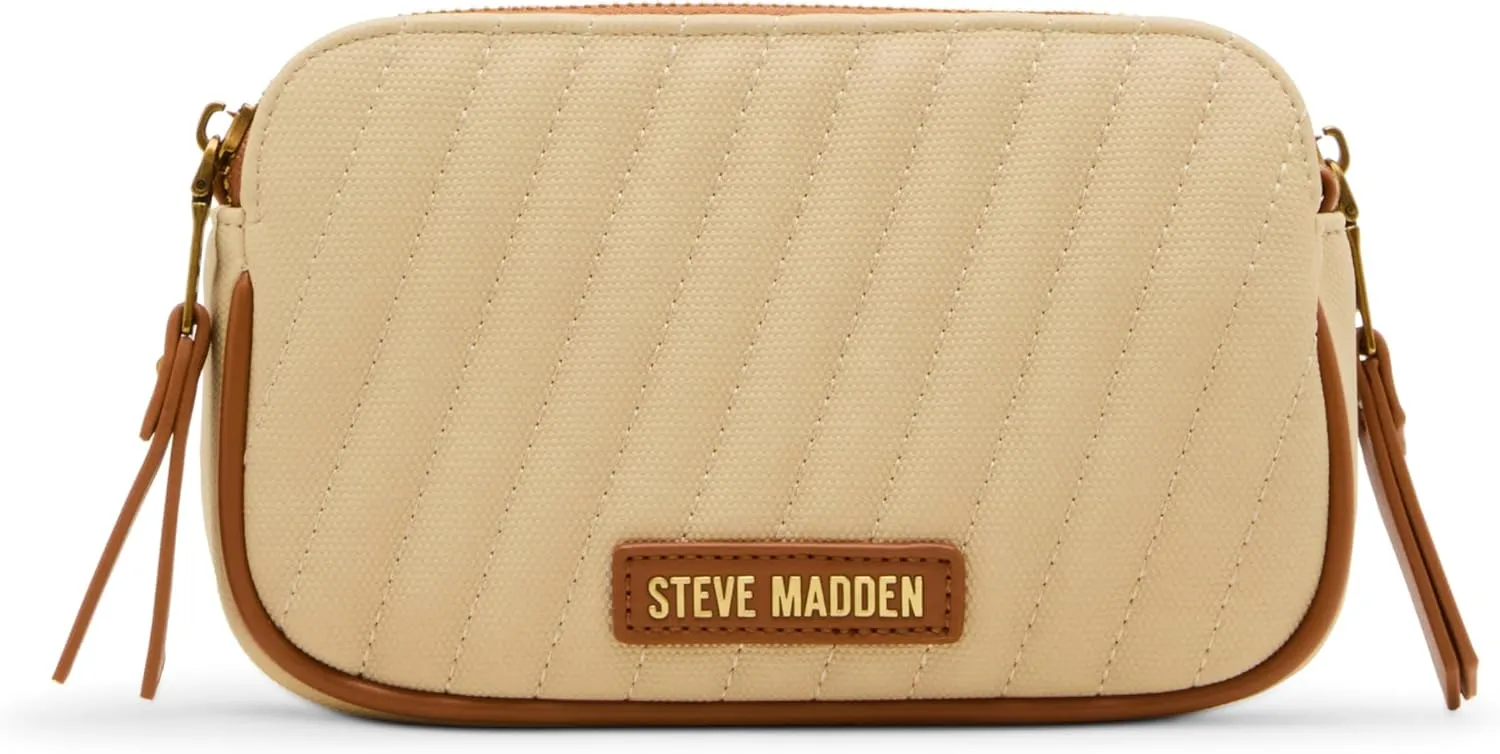 Steve Madden Daisy-h Diagonal Quilted Double Zip Crossbody
