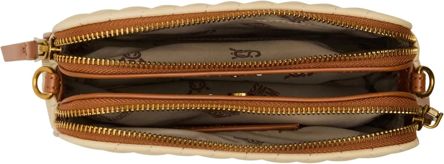 Steve Madden Daisy-h Diagonal Quilted Double Zip Crossbody