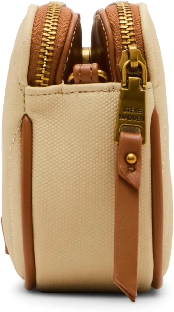 Steve Madden Daisy-h Diagonal Quilted Double Zip Crossbody