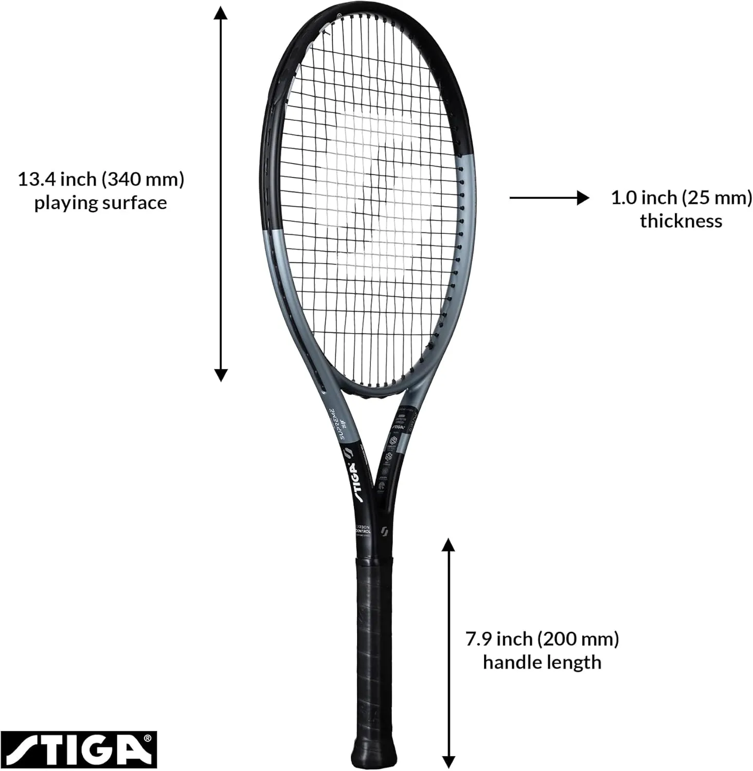 STIGA Tennis Racket Supreme 26 JR, Lightweight Pre-Strung Speed Racket for Junior Tennis Players (9-12yrs)