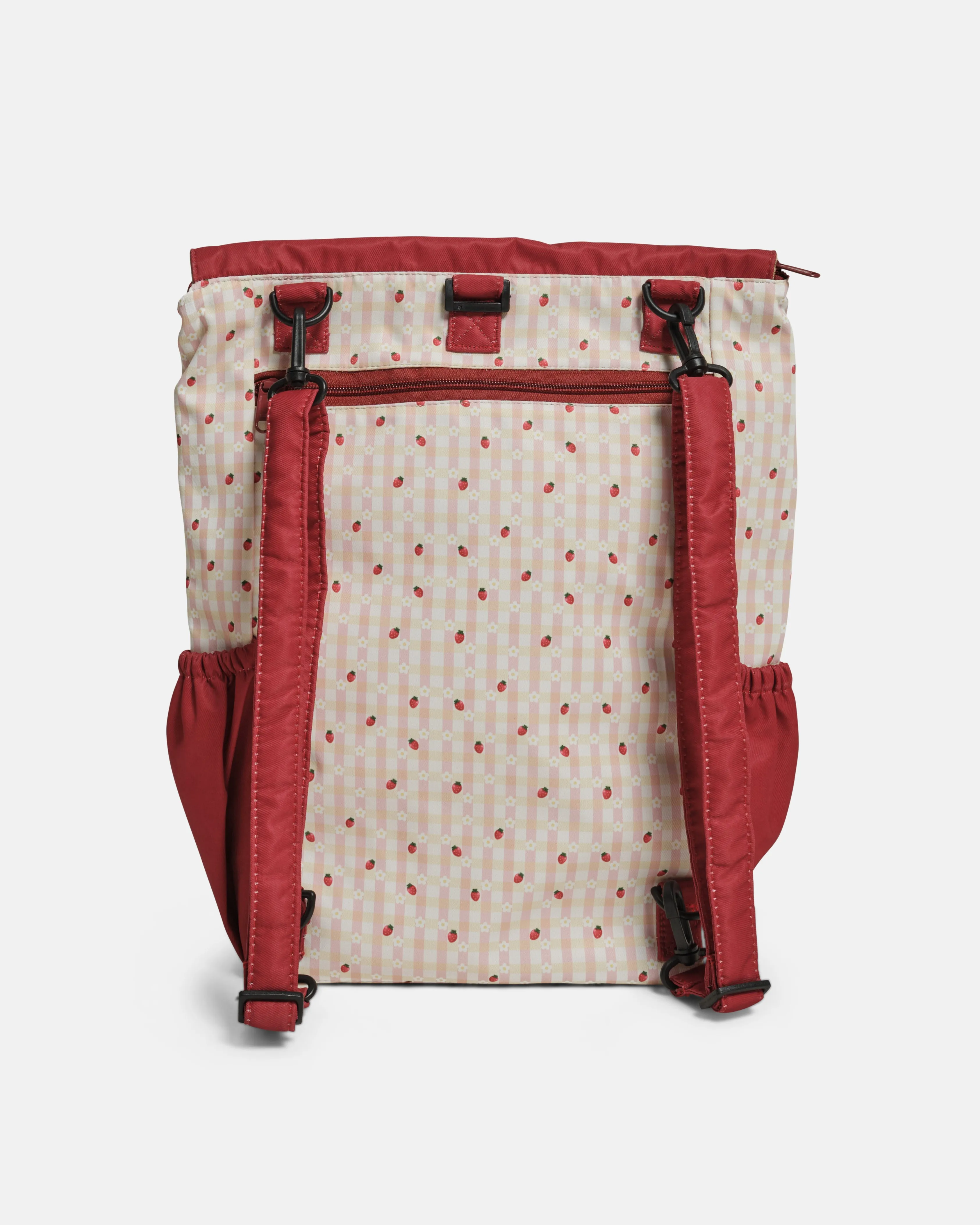 Strawberries Flowers Red Kids 4-Way Washable Bag 2.0