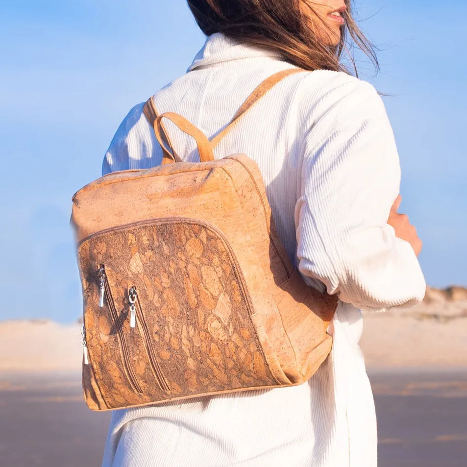 Stylish and Spacious: Women's Large Capacity Printed Cork Backpack