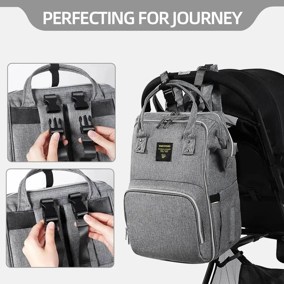 Stylish Baby Diaper Backpack - Large Capacity Modern Design
