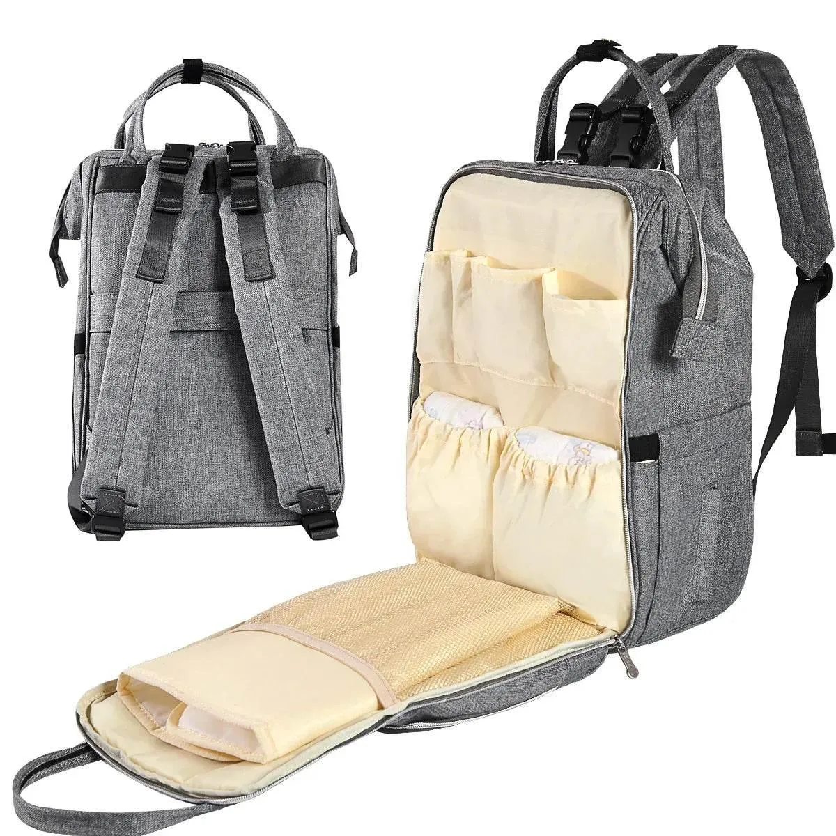 Stylish Baby Diaper Backpack - Large Capacity Modern Design
