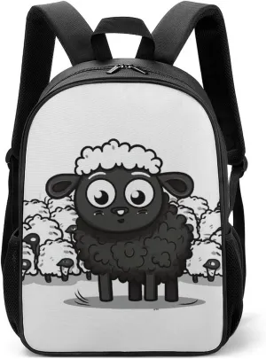 Stylish Backpack, Cartoon Black White Sheep Print Durable Backpack Travel Backpack Hiking Backpack Ergonomic Backpack Comfortable Backpack