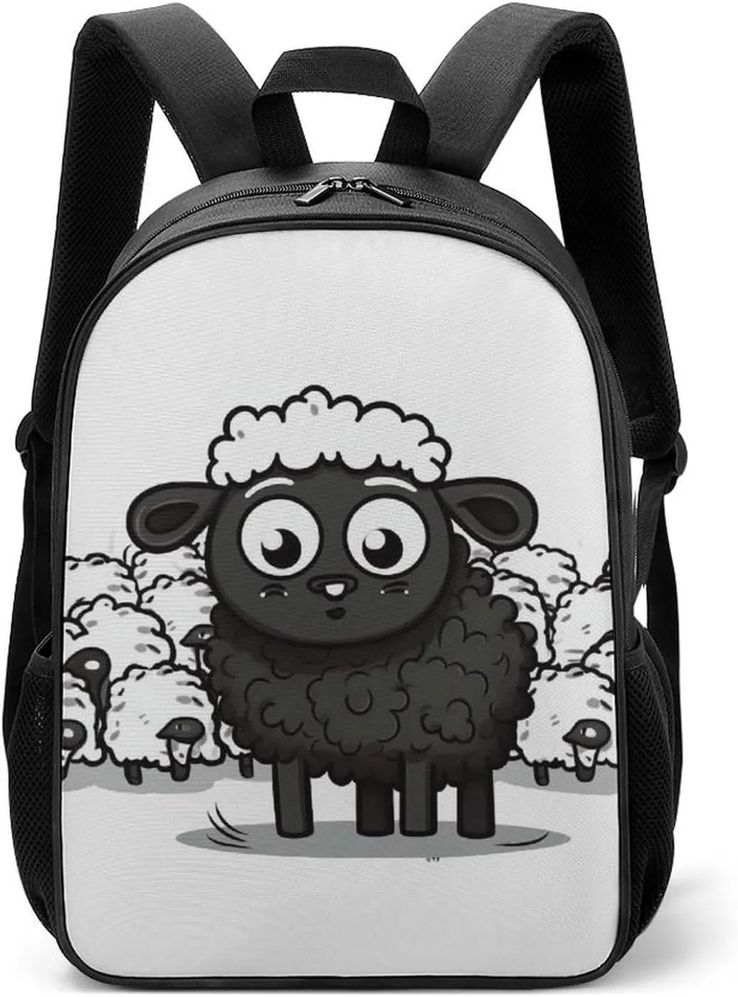 Stylish Backpack, Cartoon Black White Sheep Print Durable Backpack Travel Backpack Hiking Backpack Ergonomic Backpack Comfortable Backpack