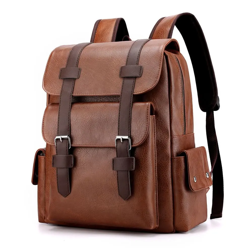 Stylish PU Leather Large Capacity Travel Backpack