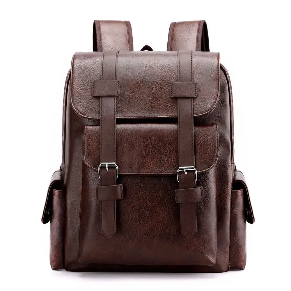 Stylish PU Leather Large Capacity Travel Backpack