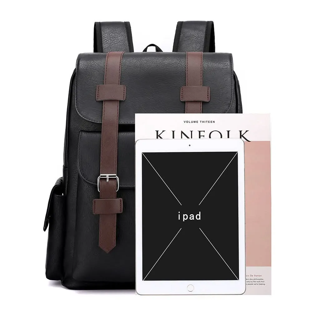 Stylish PU Leather Large Capacity Travel Backpack