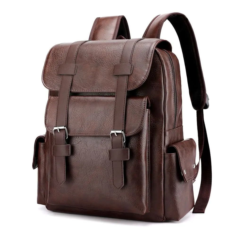 Stylish PU Leather Large Capacity Travel Backpack