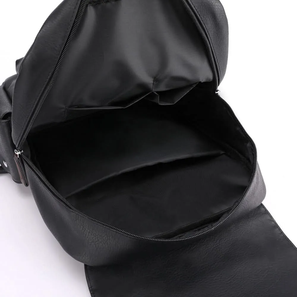 Stylish PU Leather Large Capacity Travel Backpack