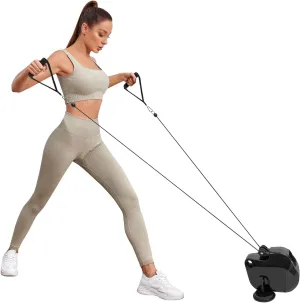 Suction Cup Rope Trainer Machine with 6-Level Adjustable Resistance (77lbs), Portable Pull Strength Training Equipment for Home Gym, Athletes, Full-Body Workouts