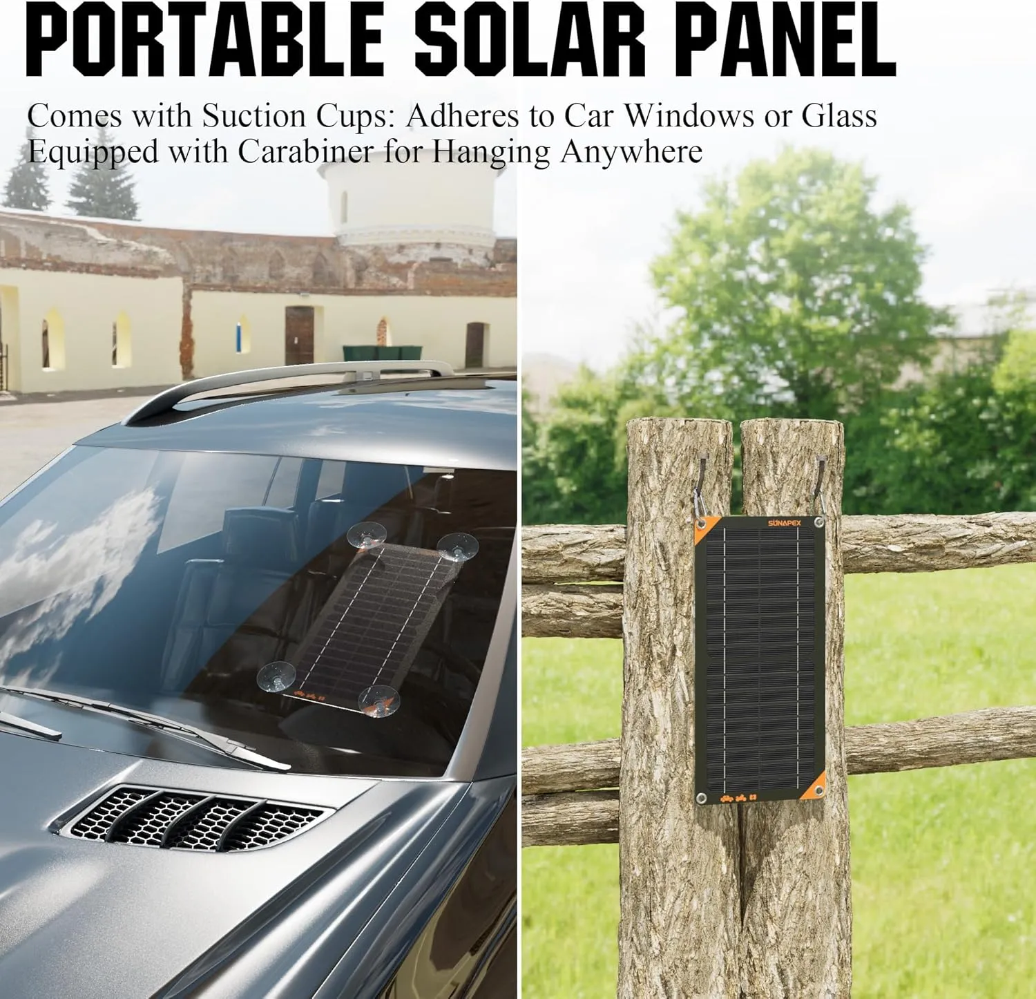SUNAPEX 10W 12V Solar Panel Battery Charger Maintainer, Portable Waterproof Solar Trickle Charger with Built-in Charge Controller, Cig Plug, Alligator Clips, O-Rings for Car, Truck,Tractor, Boat, etc