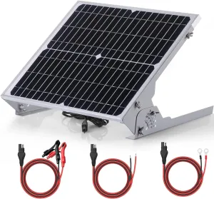 SUNER POWER 20W 12V Solar Battery Charger Maintainer, Built-in Smart MPPT Charge Controller, Adjustable Mount Bracket, Waterproof 20 Watt Solar Panel Kits for Car Automotive Boat Marine RV Trailer