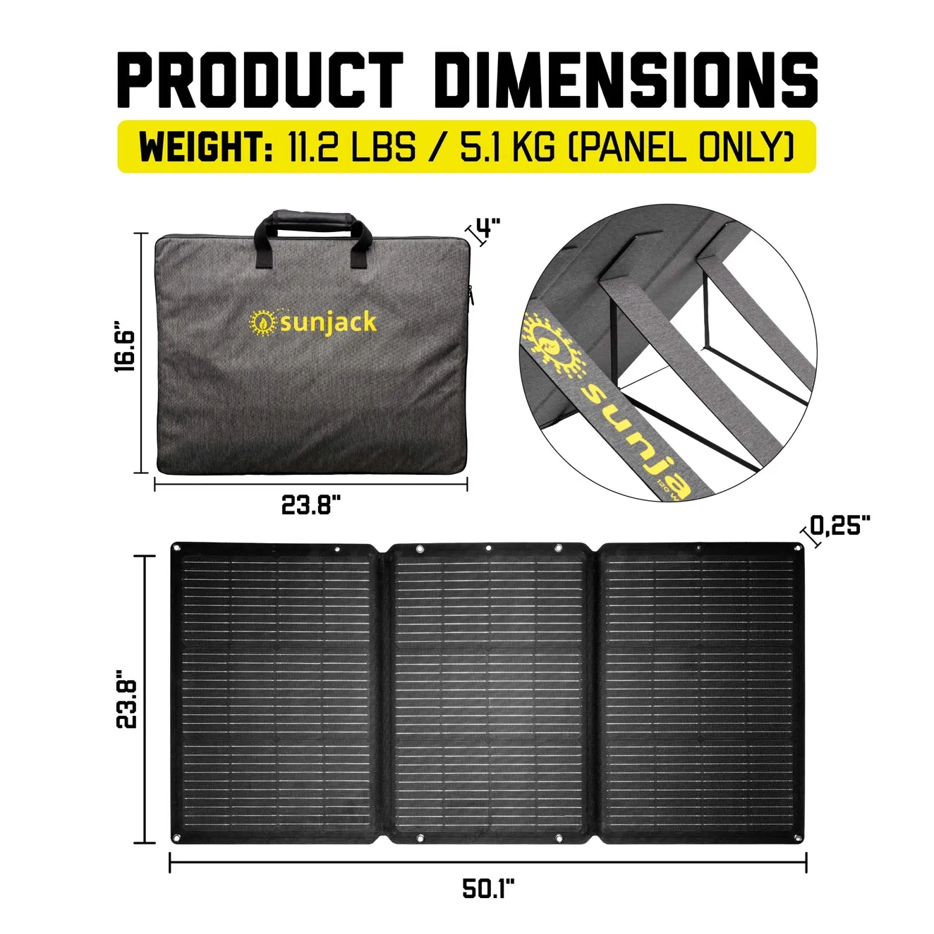 SunJack 120 Watt Portable Solar Panel Charger