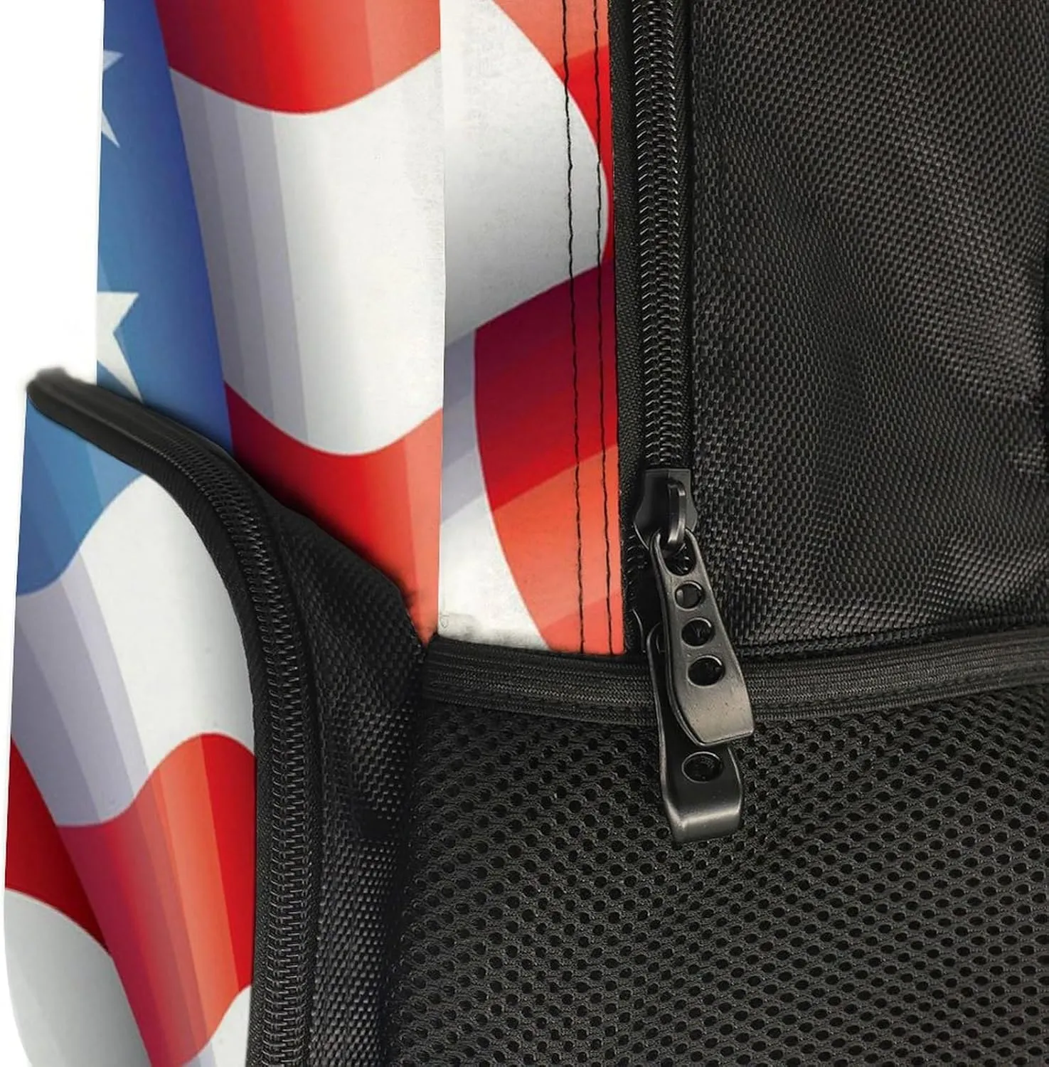 Supdreamc Adults Lightweight Red Blue White American Flag Rucksacks Large Capacity Bookbag With Adjustable Shoulder Straps for Trekking Outdoors Bicycle