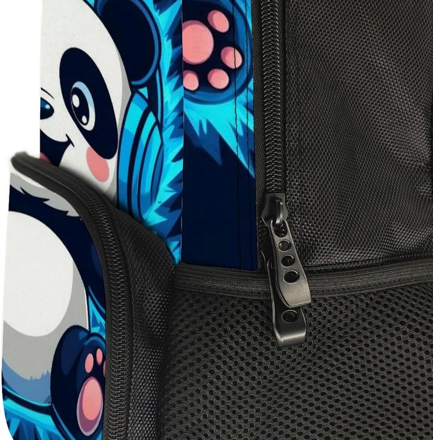 Supdreamc Lightweight Daypack Backpack for Sports Travel Running - Large Capacity Multipurpose Anti-Theft Bookbag, Black And White Panda Animal Headphones Music Cute Panda Laptop Backpack Daypack