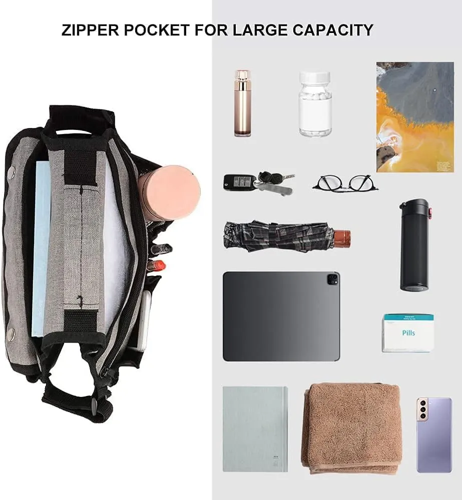 supregear Side Walker Bag, Walker Accessories Bag w/Cup Holder, Folding Walker Basket Waterproof Walker Organizer Caddy Pouch for Most Walker with Side Bar for Seniors, Elderly, Double Sided