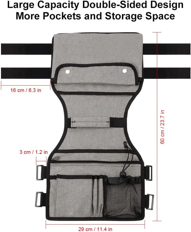 supregear Side Walker Bag, Walker Accessories Bag w/Cup Holder, Folding Walker Basket Waterproof Walker Organizer Caddy Pouch for Most Walker with Side Bar for Seniors, Elderly, Double Sided