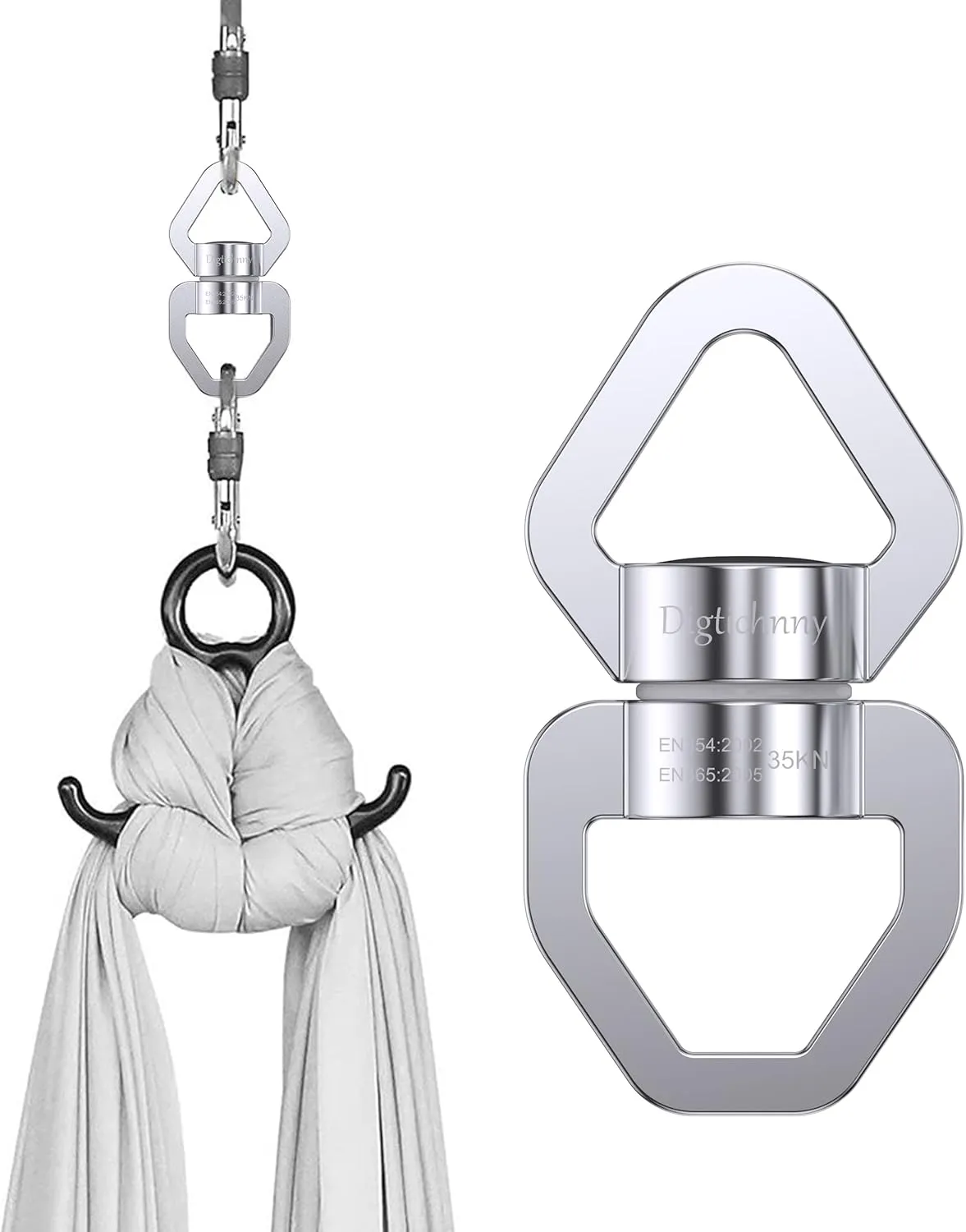 Swing Spinner, 35KN Safety Rotational Device, Aerial Dance Children's Swing, Hanging Hammock (Full Silver)
