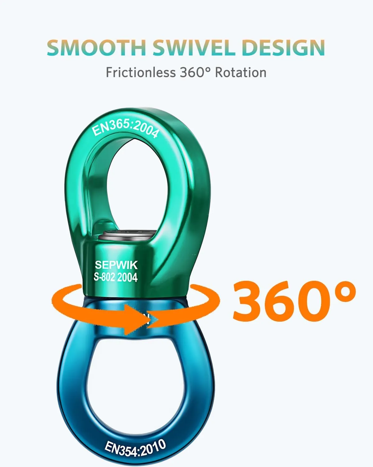 Swing Swivel, 35KN Swing Spinner, 360° Safety Rotational Device Hanging Accessory for Hanging Hammock, Web Tree Swing, Aerial Dance, Children's Swing