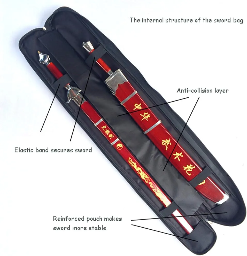 Sword Bag,Sword Storage Case,Lightweight Multifunction Sword Carrying Case,Waterproof Chinese Kung Fu Taichi Martial Arts Double Layer Carrying Shoulder Bag