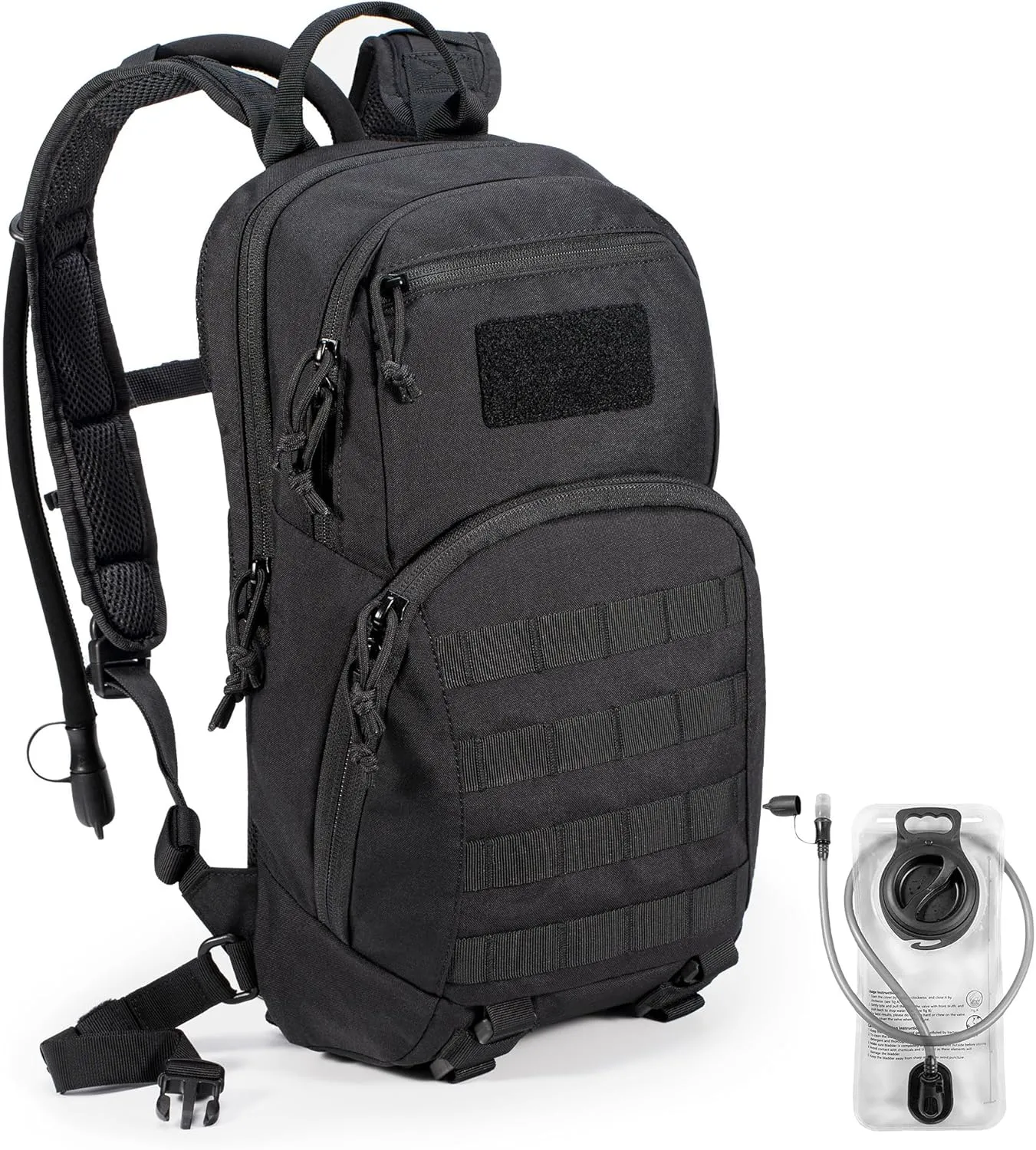 Tactical Small Hydration Backpack 10L Molle Pack for Outdoor Hiking Gravel Cycling Mountain Biking with 2.5L Bladder