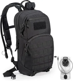 Tactical Small Hydration Backpack 10L Molle Pack for Outdoor Hiking Gravel Cycling Mountain Biking with 2.5L Bladder