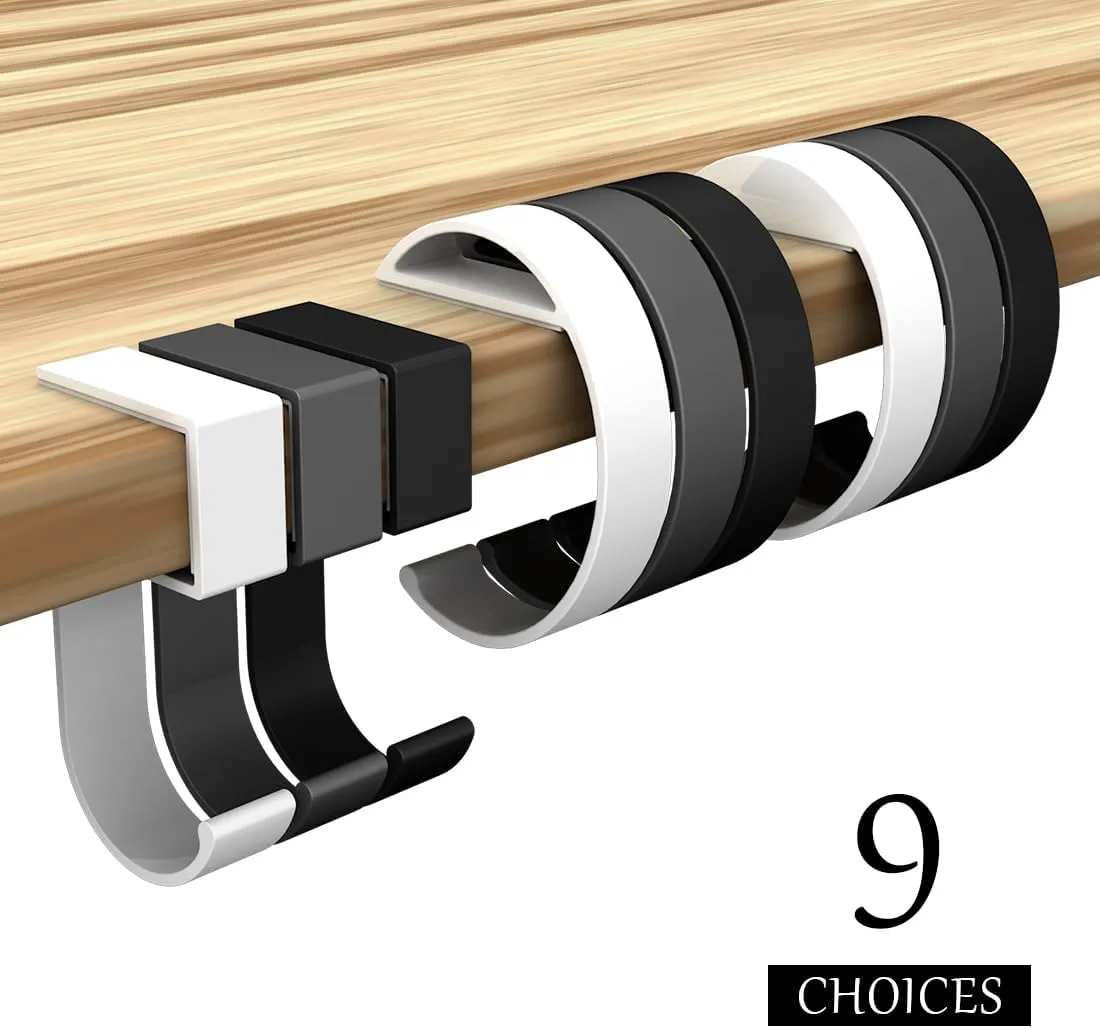 TANOSII Purse Hook Mental Clutch Holder Handbag Hanger for Table Desk Side Table Portable Practical Hook e Shape Black 2 Packs