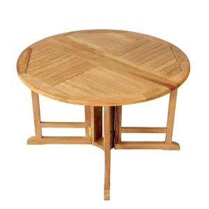 Teak Folding Butterfly Dining Table - Round 48" (120 cm)