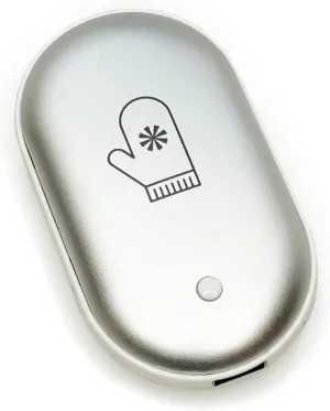 Tech Candy Smitten with This Emitten Hand Warmer   Power Bank - Keeps Hands Warm on Cold Days, Charges Your Phone, Double-Sided Heat, 3 LED Lights for Battery & Heat Status, Reaches Temp in Seconds