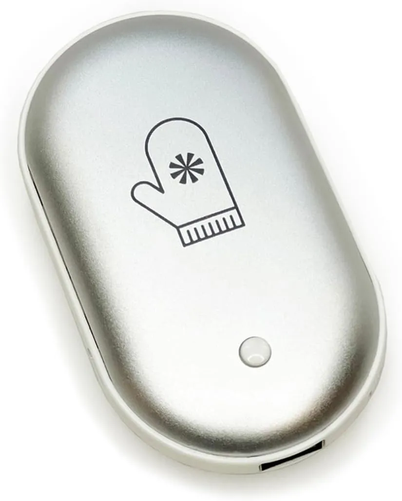 Tech Candy Smitten with This Emitten Hand Warmer   Power Bank - Keeps Hands Warm on Cold Days, Charges Your Phone, Double-Sided Heat, 3 LED Lights for Battery & Heat Status, Reaches Temp in Seconds